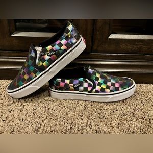 VANS MULTI-COLORED CHECKER SNEAKERS